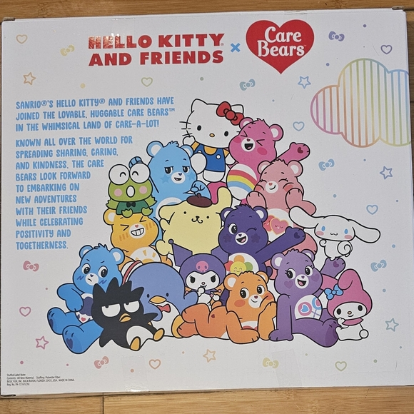Hello Kitty X Care Bears 10" Collectible Care Bears Plush 2-Pack Soft Sanrio - Picture 3 of 3